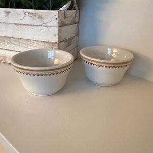 Sterling Vitrified China-East Liverpool Ohio USA Bowls 4” Vintage MCM Set of 2